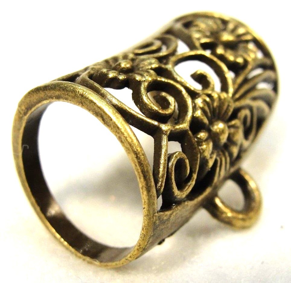 5Pcs. Large Tibetan Antique Bronze FLOWER Design SCARF BAILS Findings SBA99