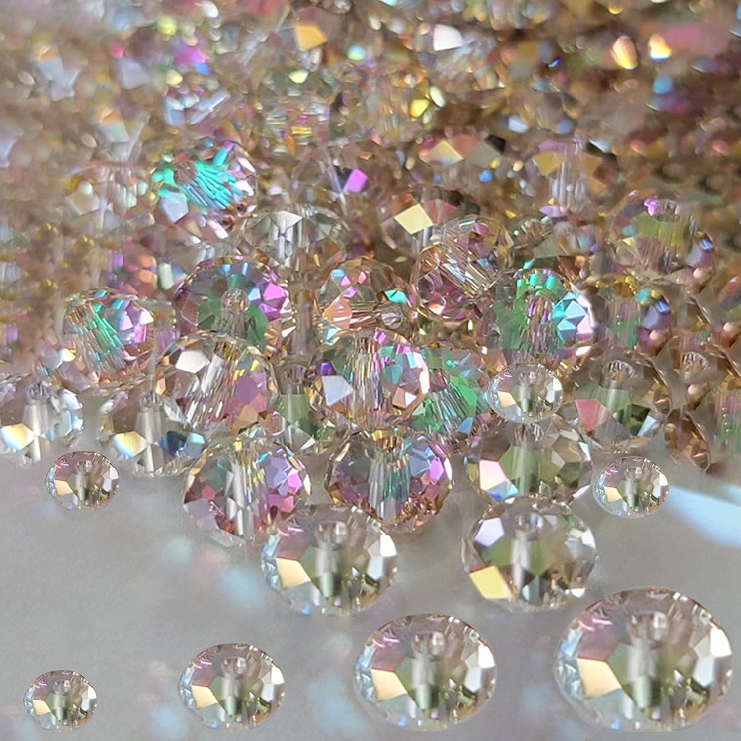 800Pcs 4/6/8/10mm Crystal Glass Beads for Jewelry Making Beads for Bracelets