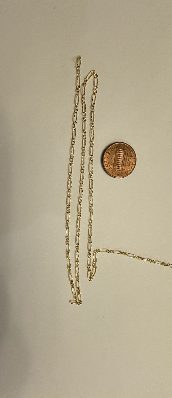 14kt gold filled 5.7x2mm long and short flat corrugated cable chain 5ft Sale