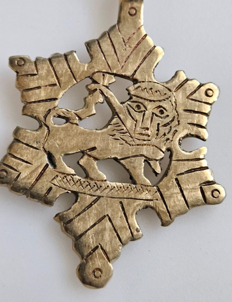 Ethiopian Lion of Judah pendant Ethiopian pendant brass pendant