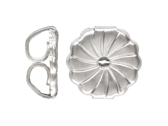 6 PCS – 9mm Extra Large Earring Back Sterling Silver Heavy Earring Support .925