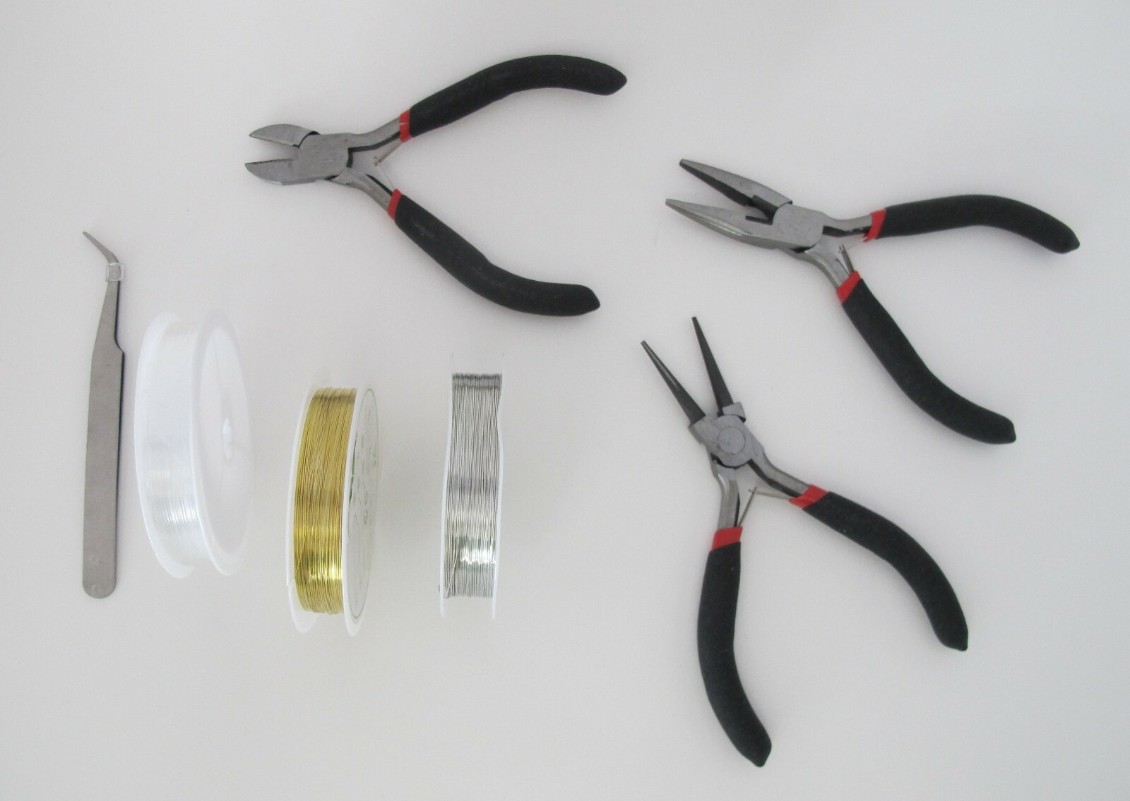 Lot 8 Mini Jewelry Tool Set Pliers Round Chain Nose Cutter Tweezer Beading Wires