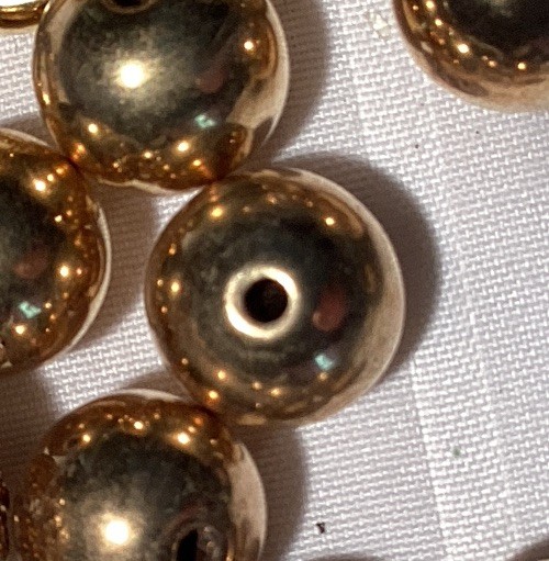 Gold Metallic Metal Round Spacer Beads & Jump Rings Lot, 8-8.9mm
