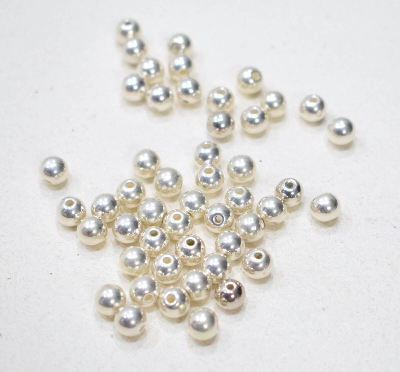 Beads Bright Silver Round Beads 10mm
