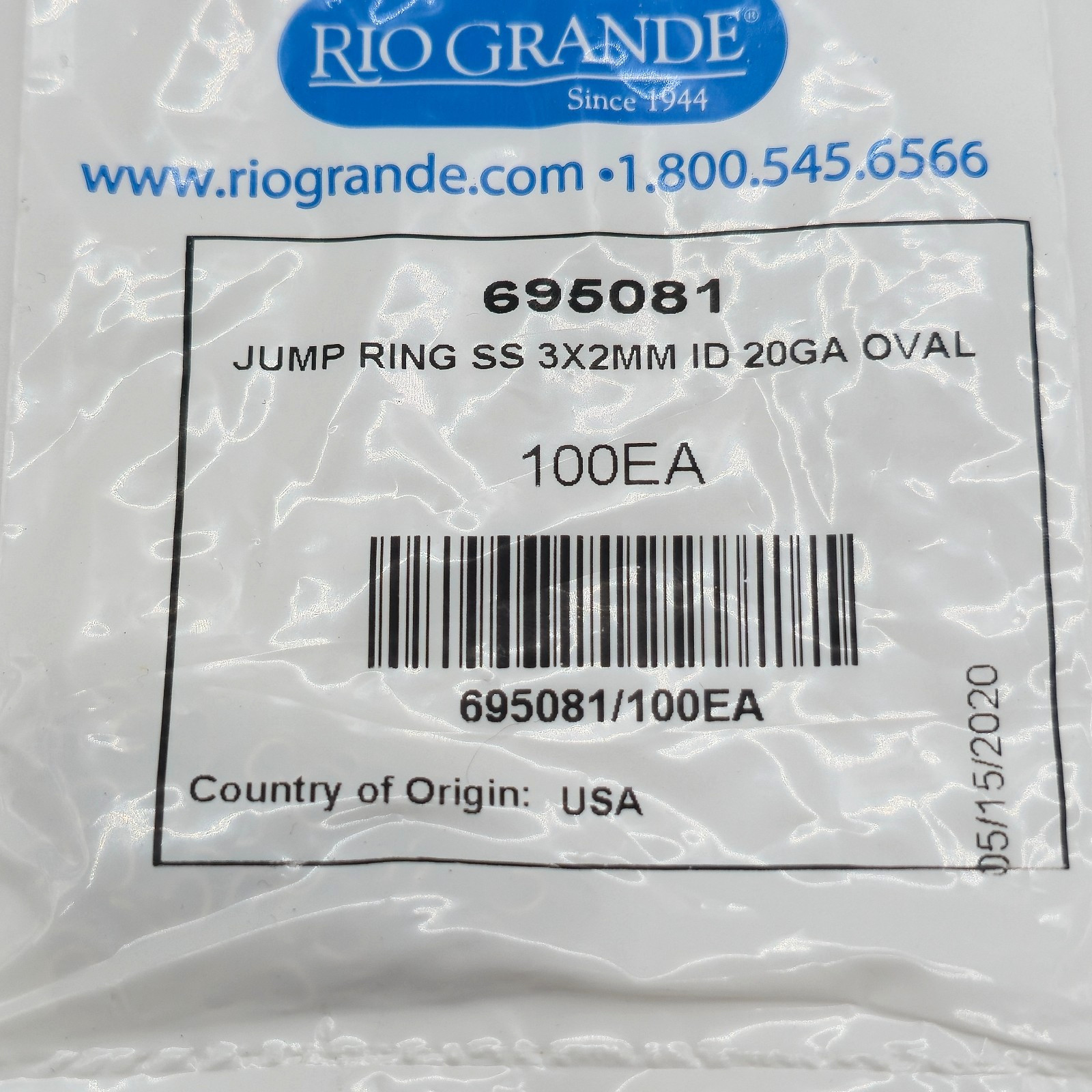 Rio Grande Sterling Silver 3 x 2mm ID 20ga Oval Jump Ring – 100 Pieces