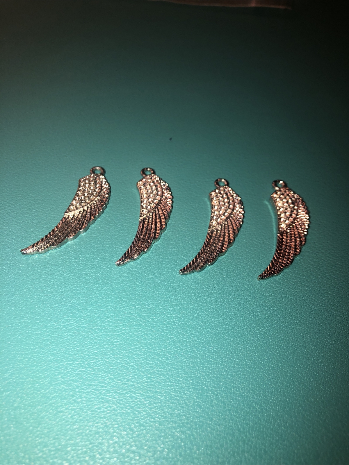 New Blue Moon Beads Lost & Found Charm Metal Wing Antique Silver pckg 4