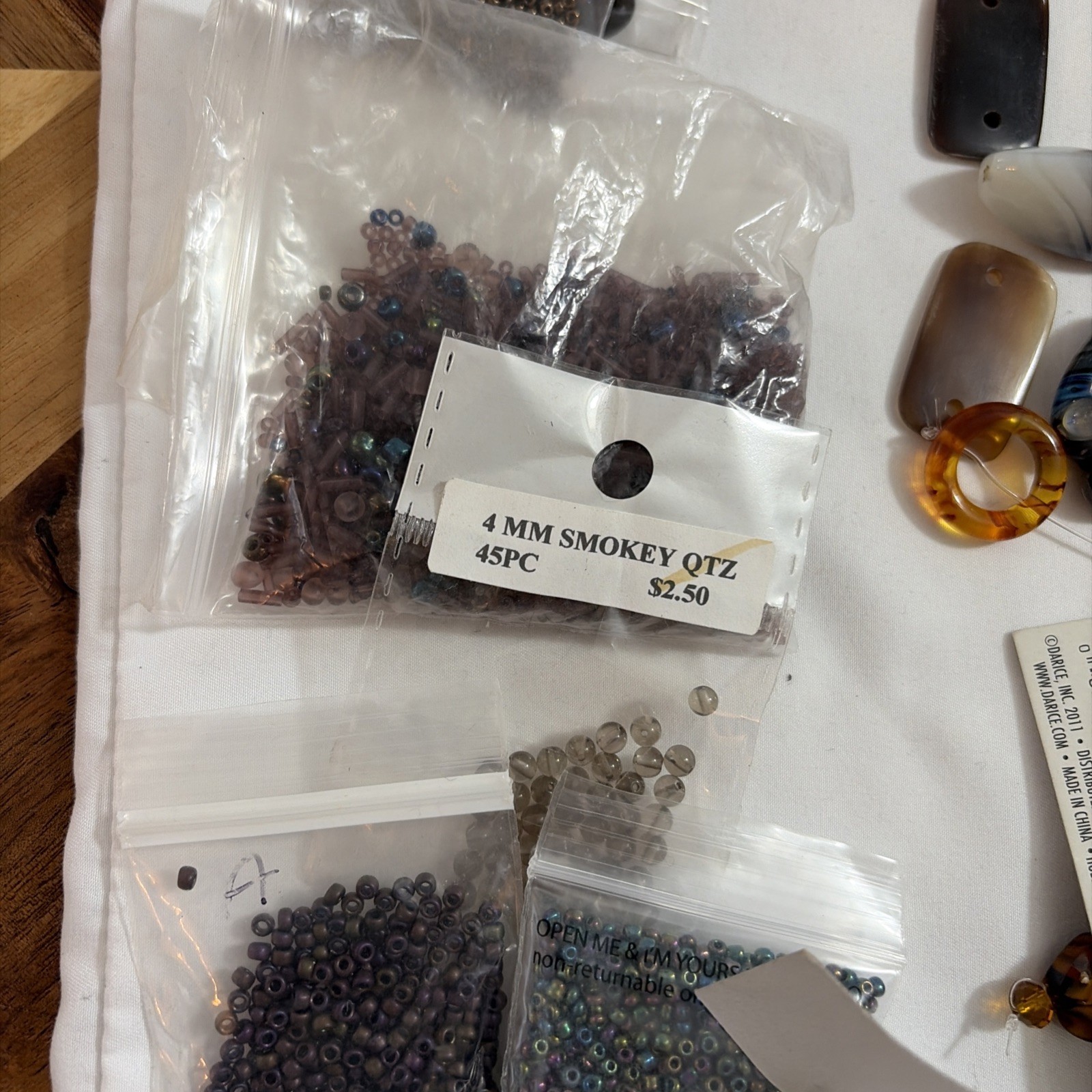 Huge Earth Tone Bead Lot Tiger Eye Wood Glass Seed Beads 8/0 Jewelry Making 7#s