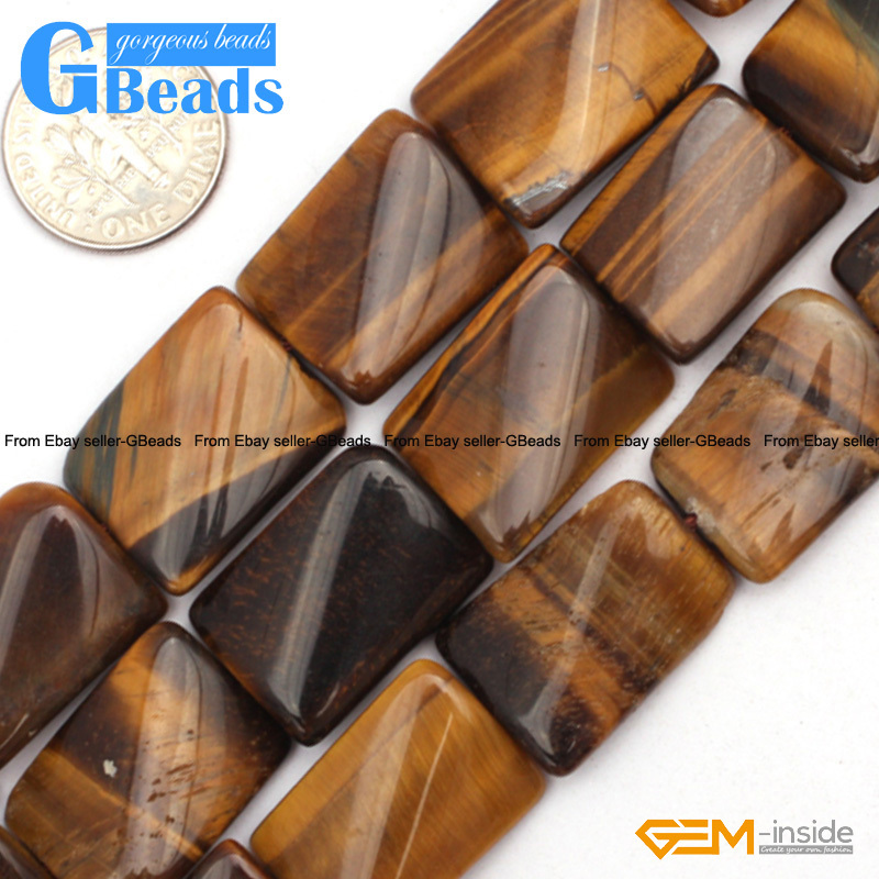 Natural Stone Tiger’s Eye Rectangle Beads For Jewelry Making Free Shipping 15″