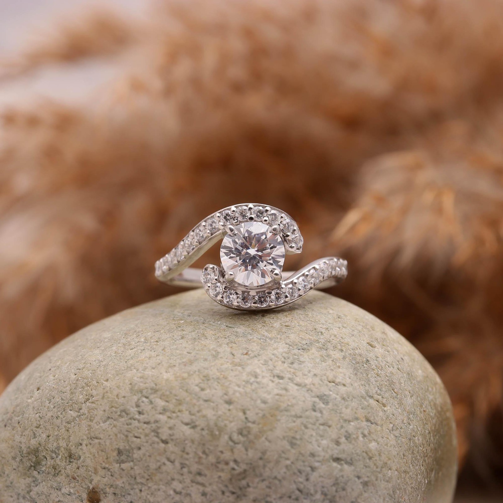 Moissanite Ring 925 Sterling Silver | Round Cut Moissanite Promise Ring