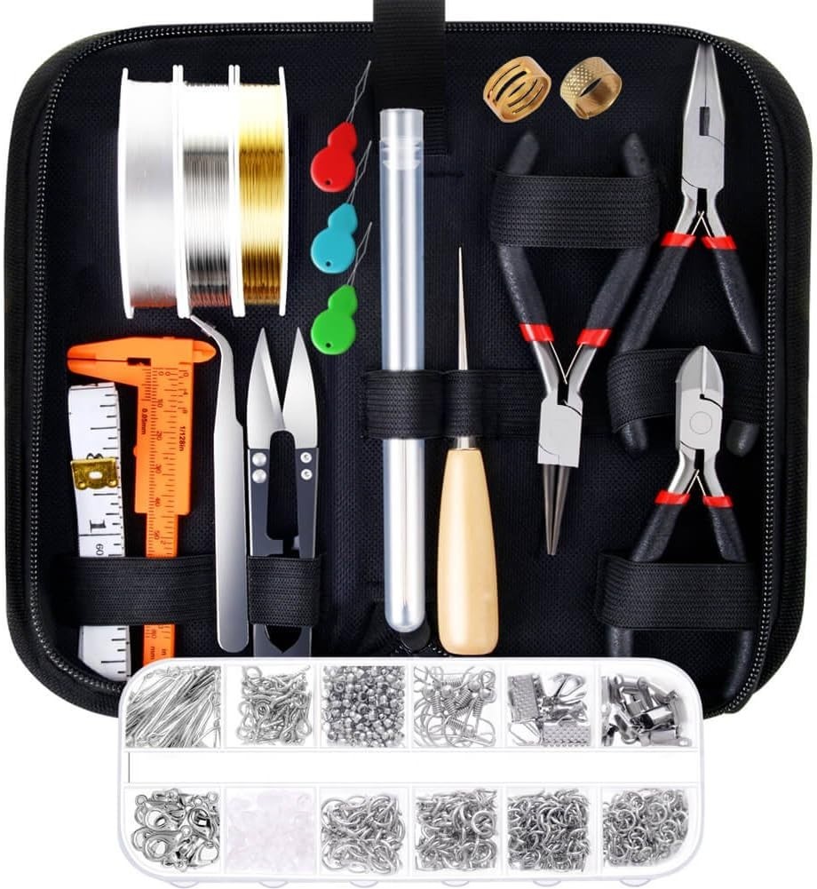 Jewelry Making Supplies Kit with Tools Wires Findings for Jewelry Repair