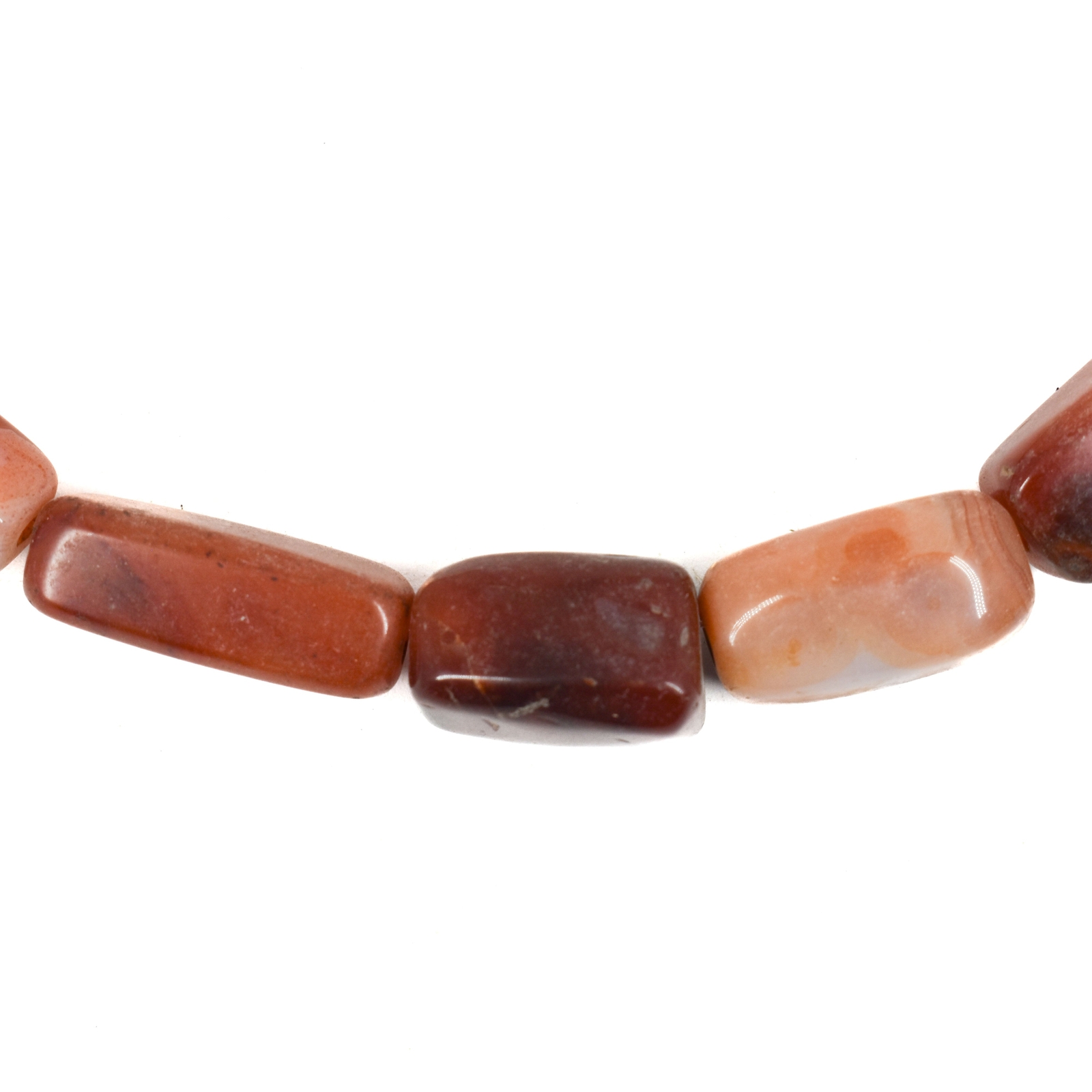 Carnelian Stone Faceted Rectangular Trade Beads