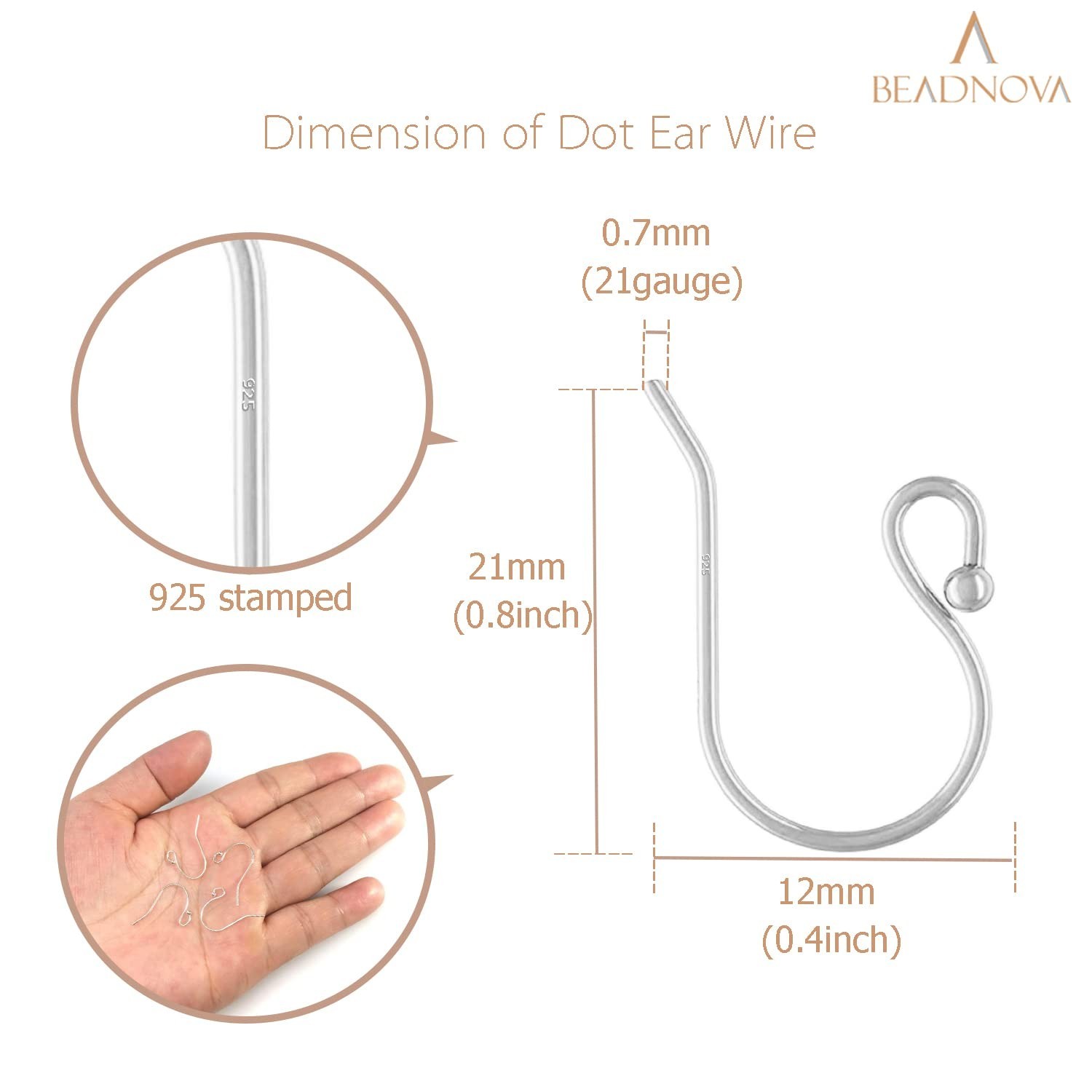 925 Sterling Silver Earring Hooks with Rubber Backs – 24pcs Jewelry Making Suppl
