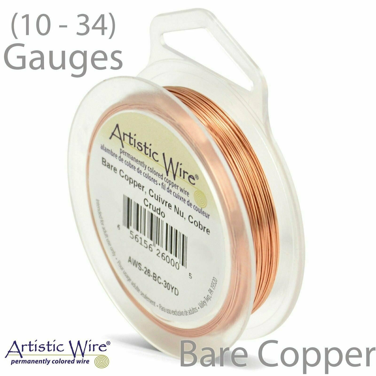 Bare Copper Artistic Craft Wire (10-34 Gauge) Round Copper Craft Wire