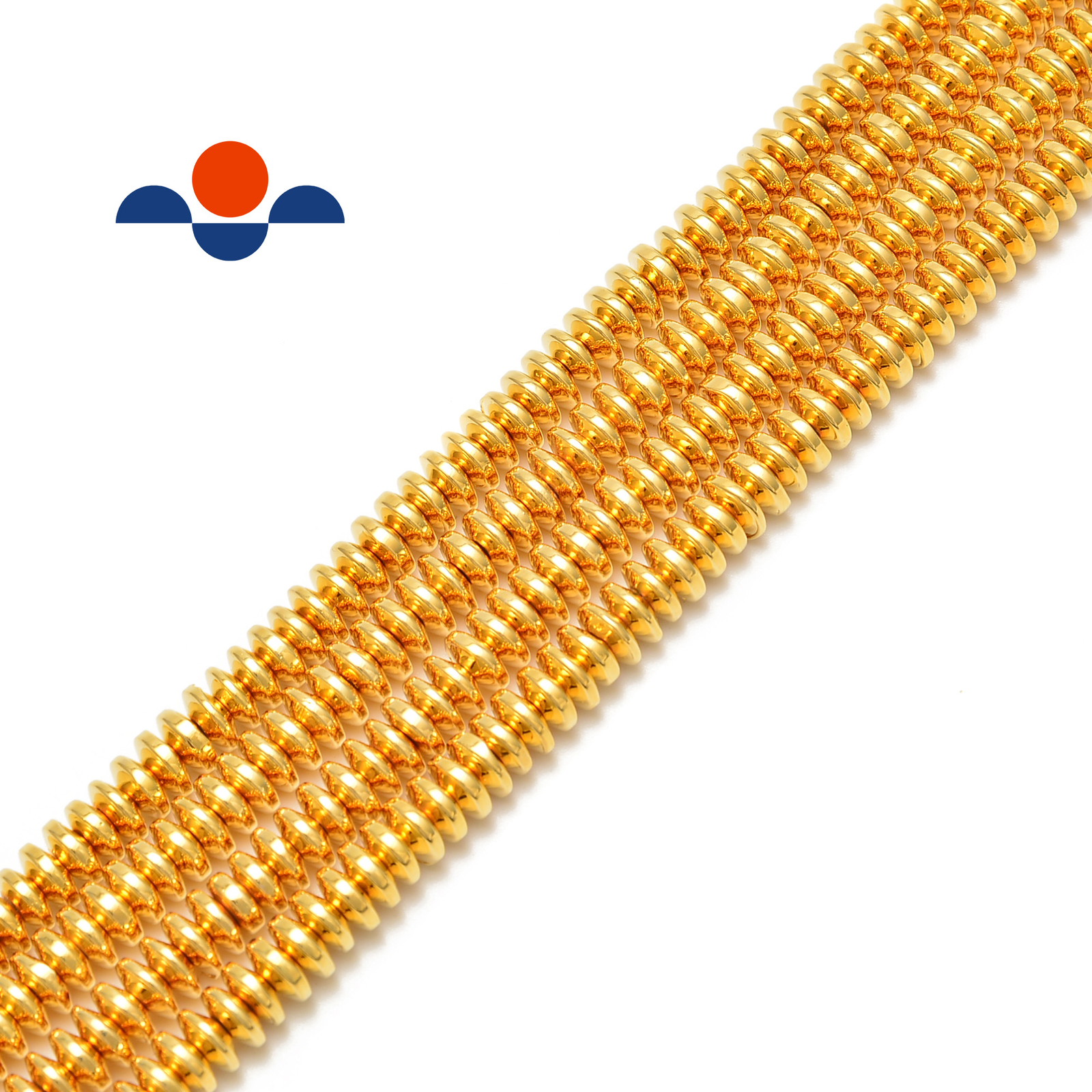 Titanium Gold /Silver/Rose Gold Hematite Rondelle Discs Beads 2x4mm 15.5″ Strand