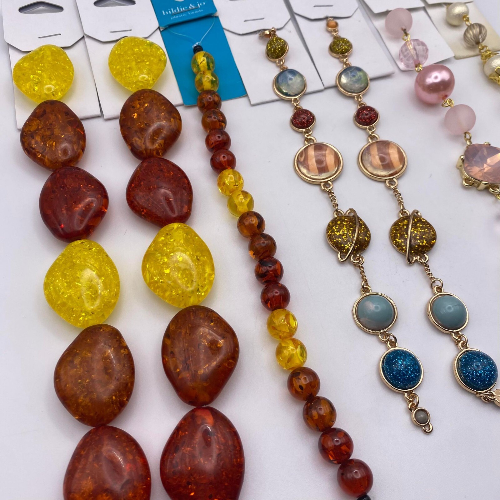 7 Bead Strand Assorted Shapes, Flower, Butterfly DIY Crafting Jewelry Making