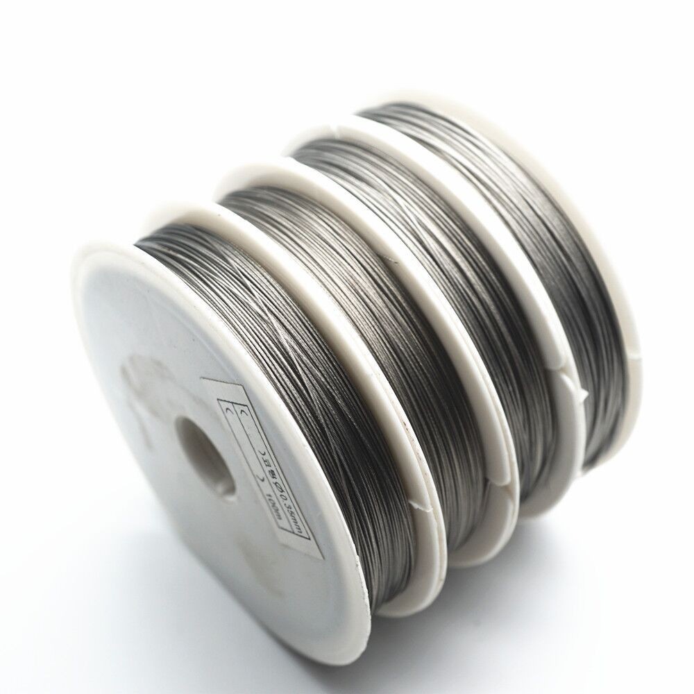2 Roll Silver Beading Cord Wire Thread Tiger Tail 0.38mm Jewelry cord