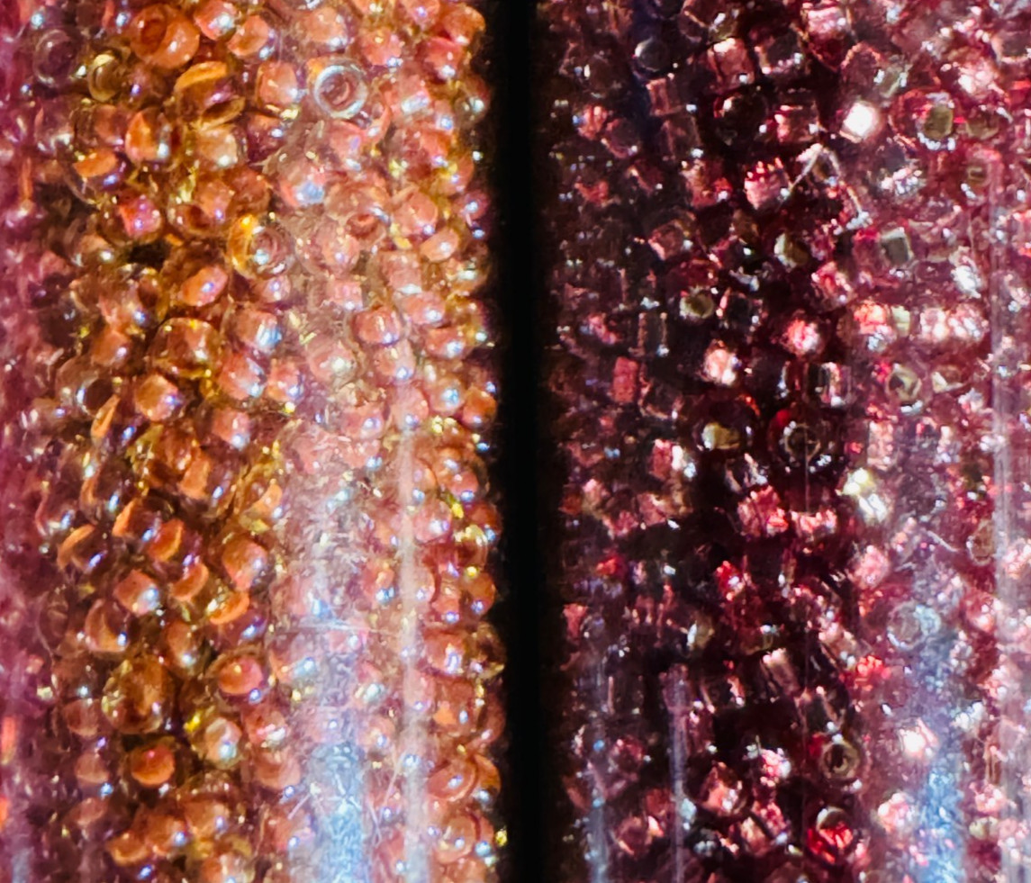Glass Seed Bead Lot 30 Tubes – Rose Gold Sunset Mix Different Sizes NOS