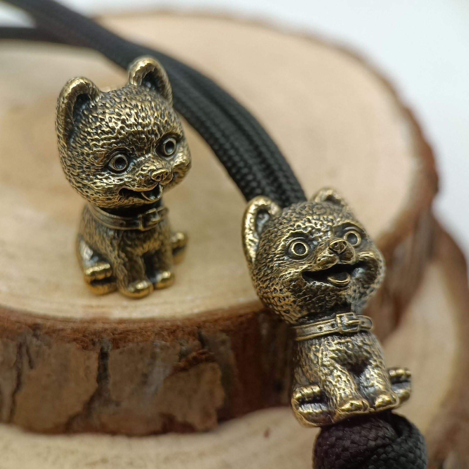 New Retro Brass Knife Bead animal dog Paracord Lanyard Bead For Knife Bracelet*