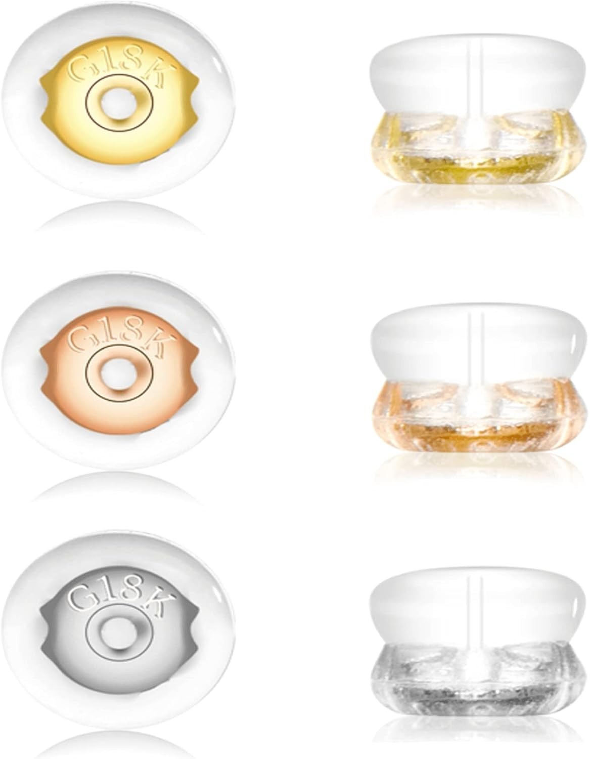 Earring Backs,18K Gold Silicone Earring Backs for Studs/Droopy Ears,Locking S…