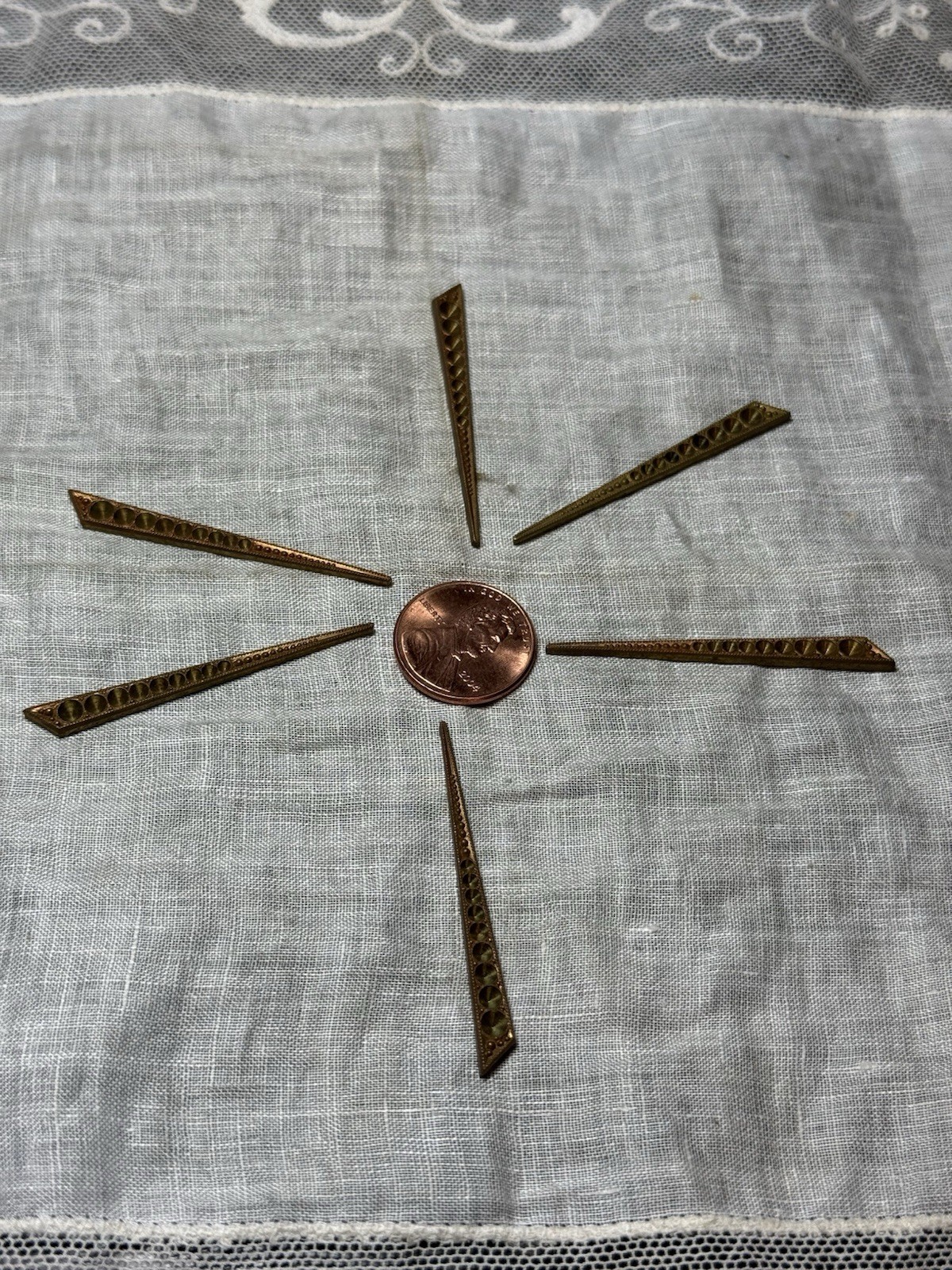 6 Vintage Art Deco Style Finding for Pins, Brooches