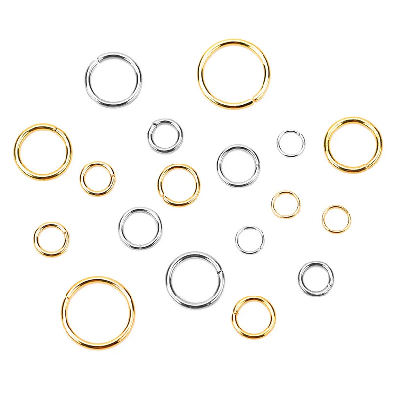 100Pcs PVD Stainless Steel Open Jump Rings Lot 3 4 5 6 7 8 10 Mm Split Rings Con