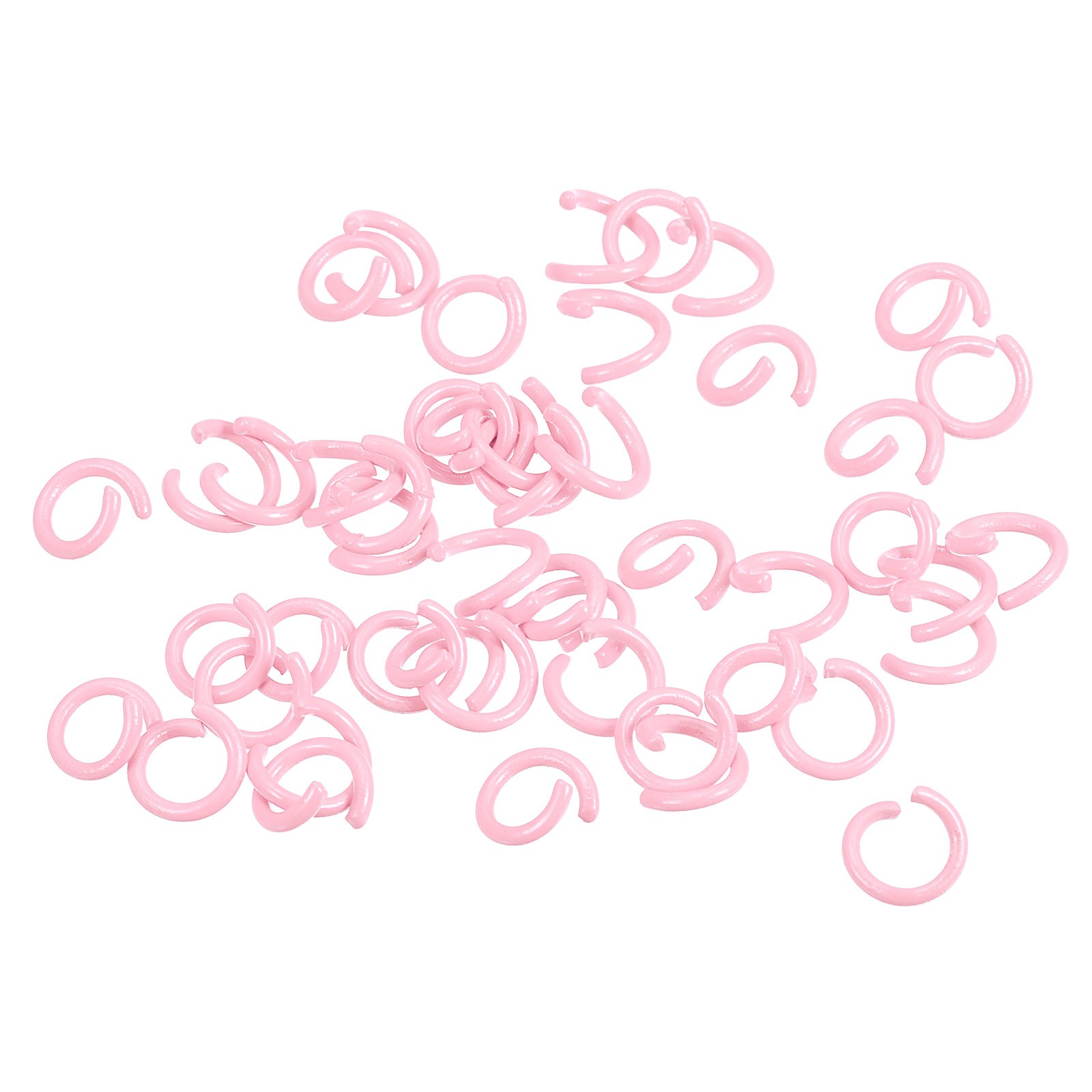 Open Jump Rings 8mm Colorful O Ring Connectors Light Pink 100Pcs