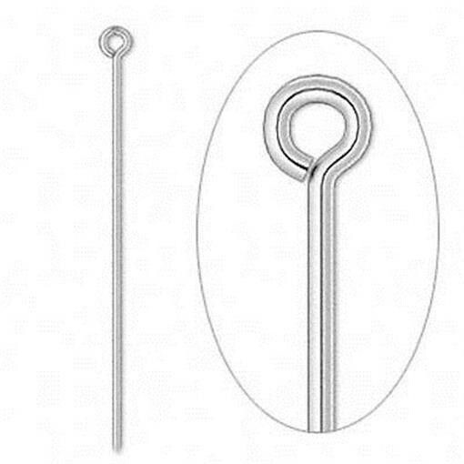 Eye Pin, 100 Silver Plated Brass 4″ Long 21 Gauge Standard Eye Pins
