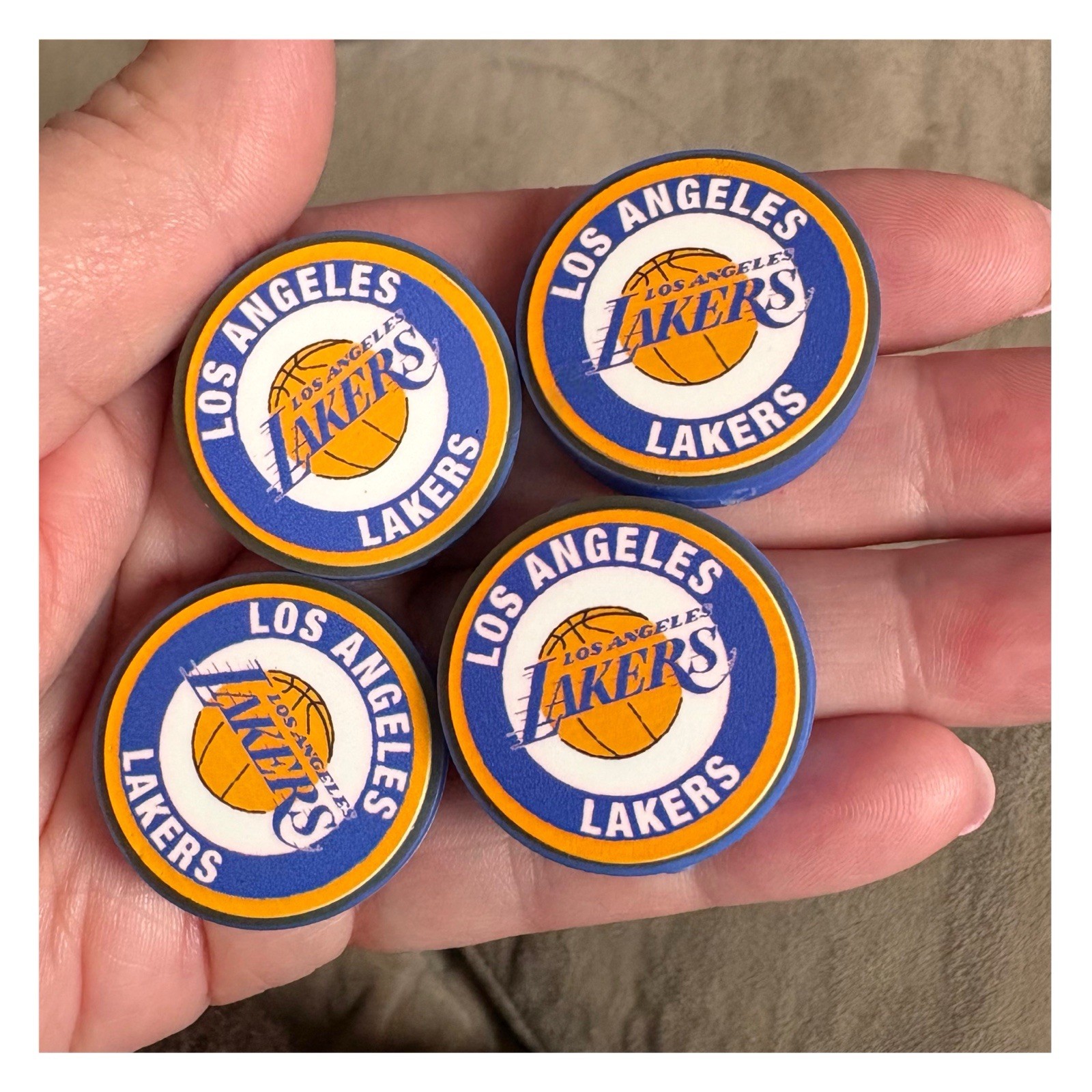 4 Piece LOS ANGELES Basketball Team Silicone Focal Beads DIY Jewelry Pens