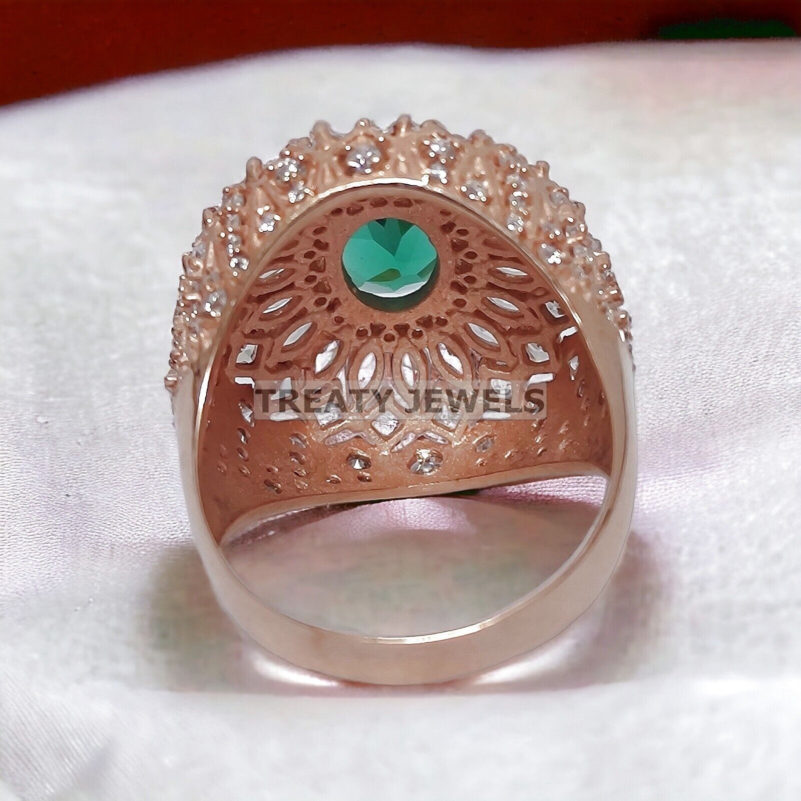 Emerald Oval Cut With 14k Yellow Gold Ring For Men’s #595 #