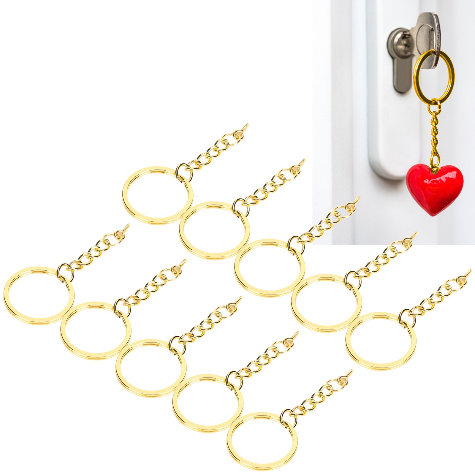 10pcs Alloy Key Chain Ring Parts For DIY Keychains Easy To Use