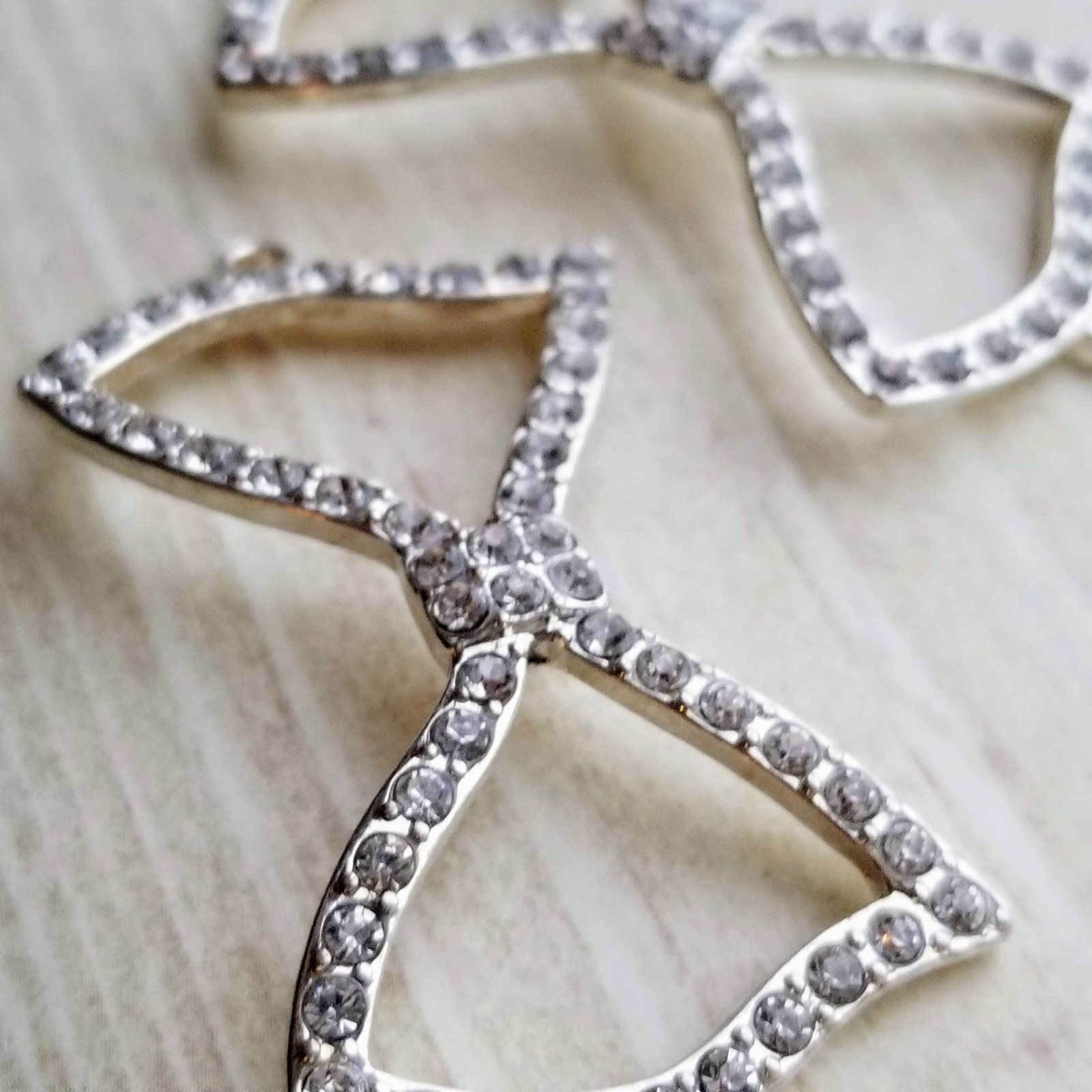 Infinity Figure 8 Bow Rhinestone Connector Clear Sideways DIY Jewelry Making