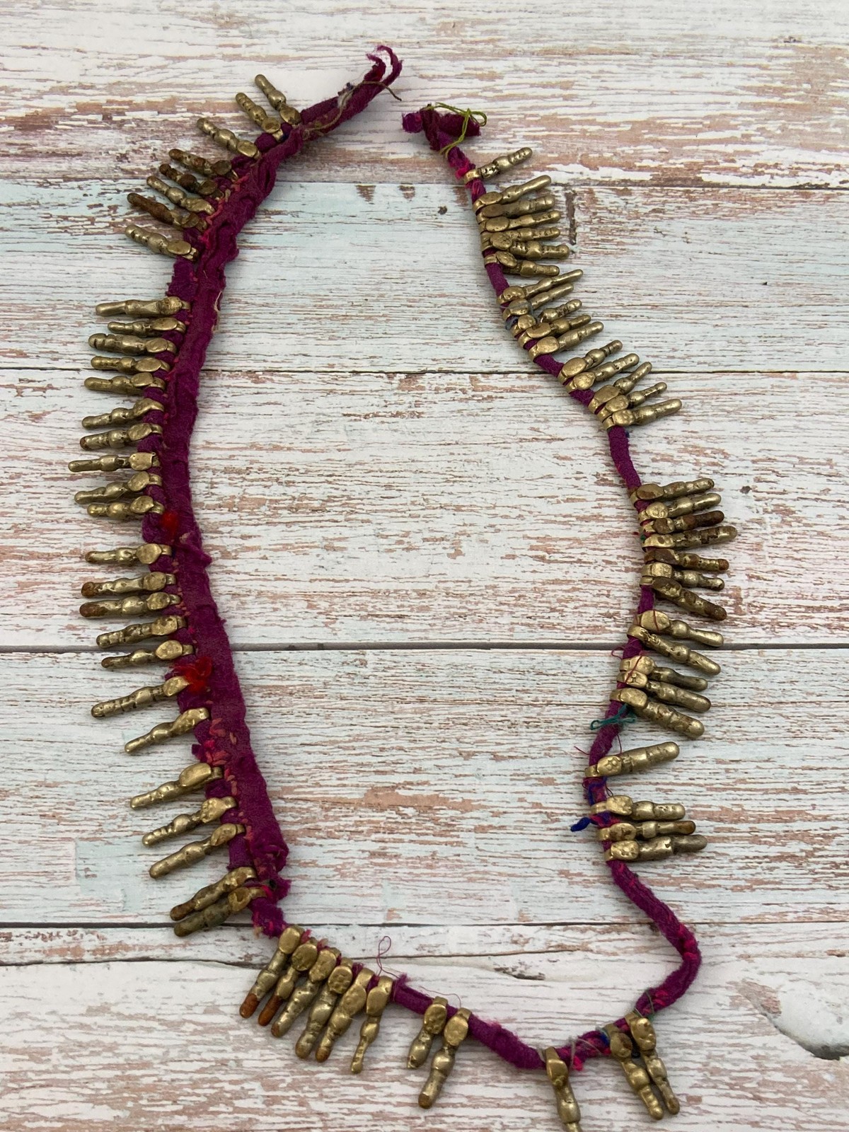 Vintage Tribal Spacer Charms Buds Ethnic Findings Original 21″ Cord 74pc (18893)