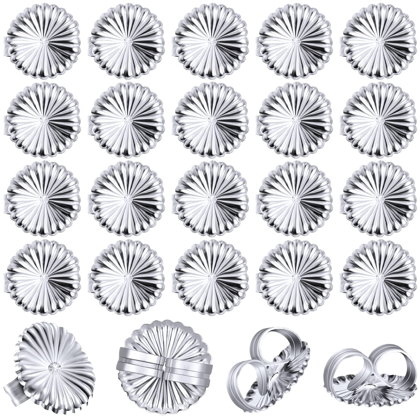 Highergo 30 Pieces Large Earring Back Jumbo Backs Secure Silver