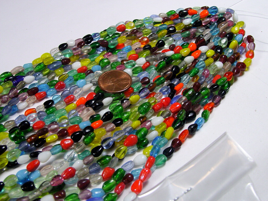 30 Strands 36″ India Handmade Assorted Color Glass Beads Wholesale Bulk (CT-35)