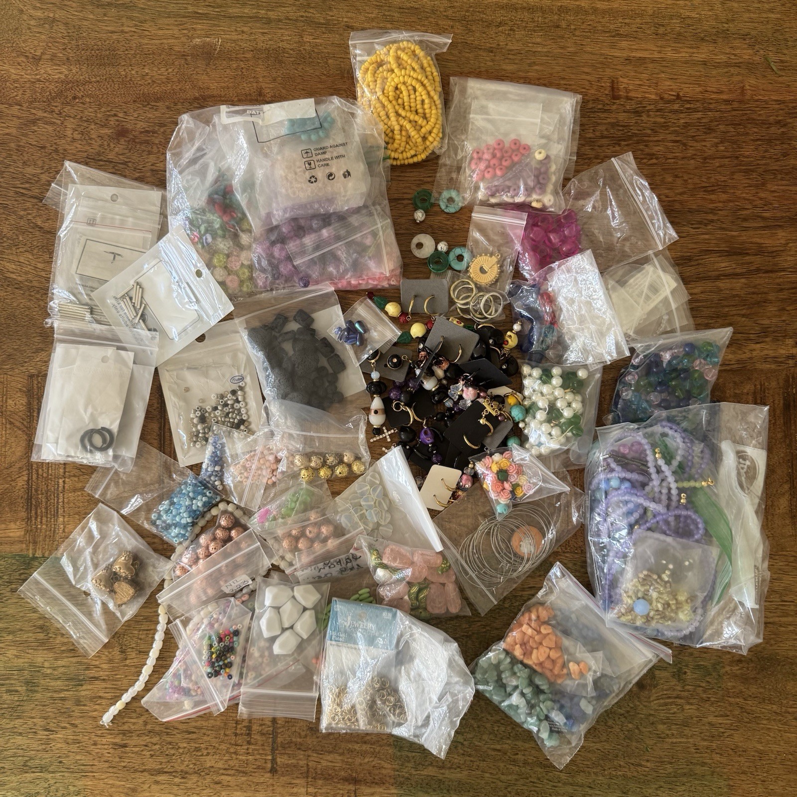 4 LB Jewelry Making Supplies Lot Beads Findings Gemstones Earrings Craft Mix