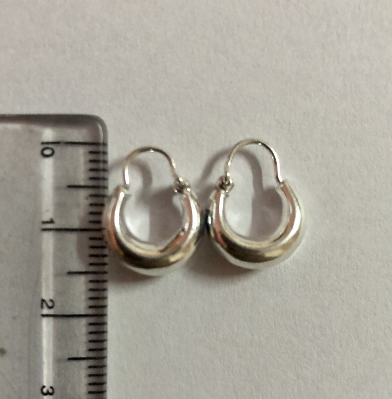 925 Sterling Silver Handmade Small Hoop Earrings, Huggies, Kundal, 14mm, 1.5 gm