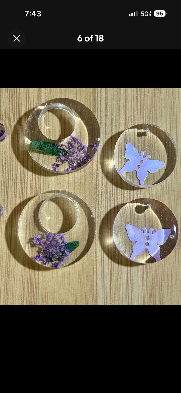 25 Clear Resin Pendants For Jeweler Making