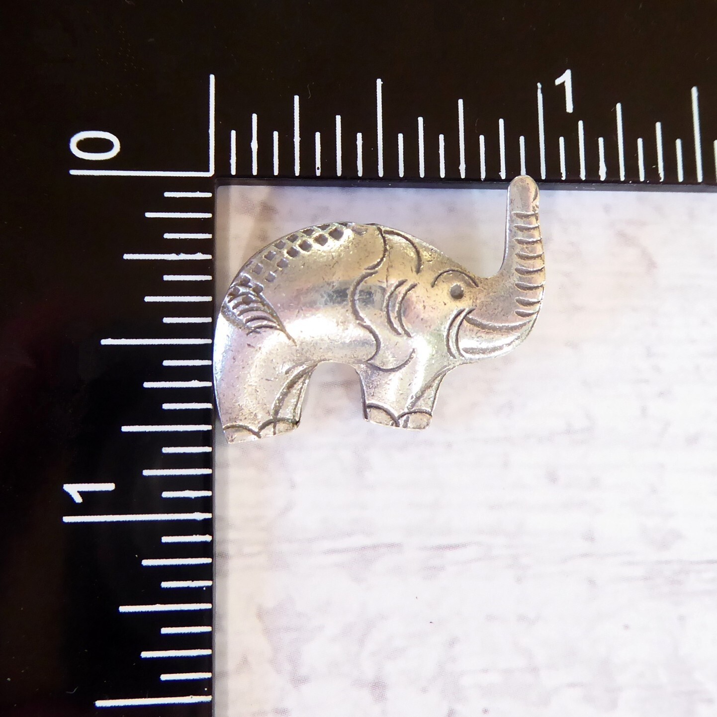 Karen Hill Tribe Fine Silver Two-Sided Handmade Elephant Beads, Lot of 4 Beads