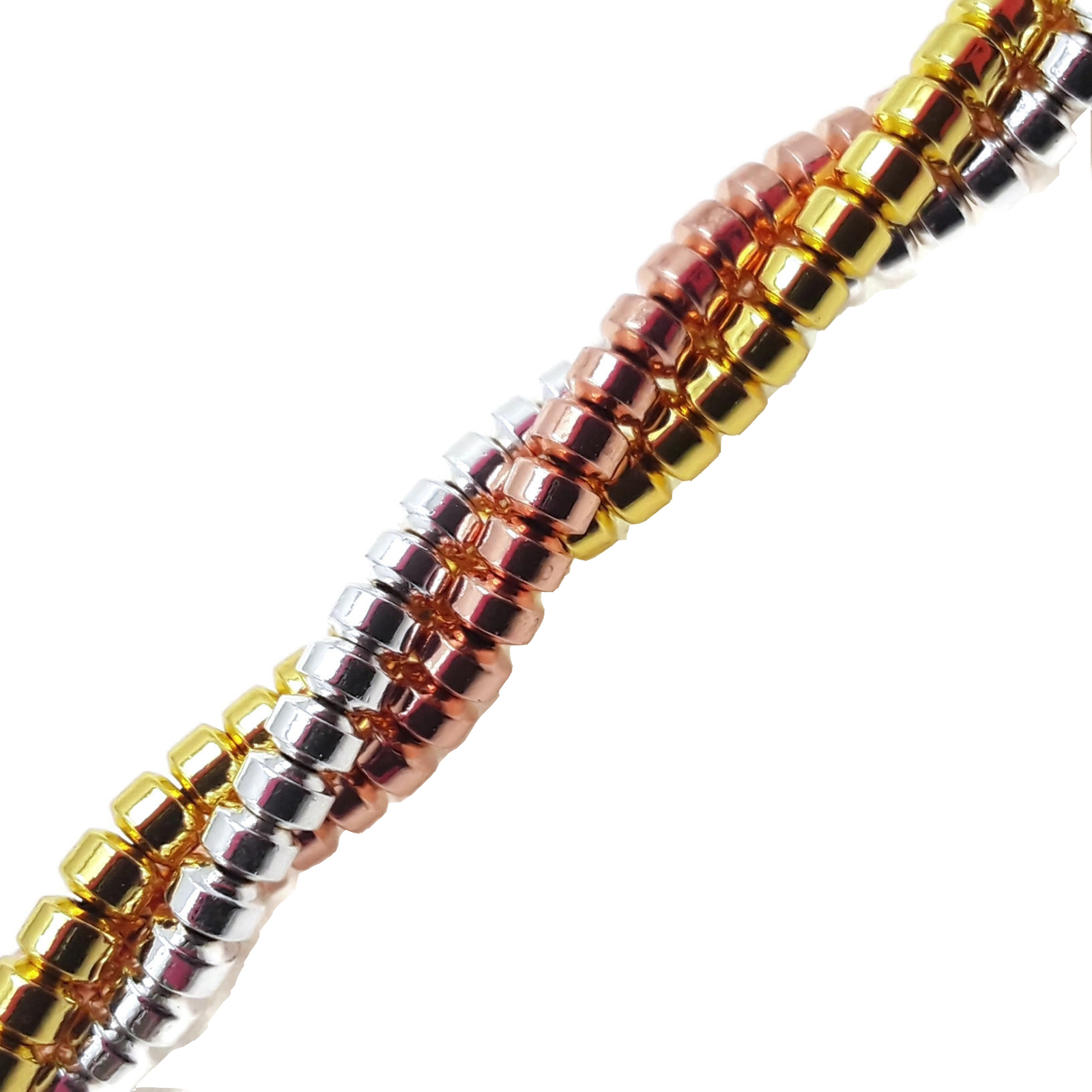 Titanium Gold/Silver/Rose Gold Hematite Rondelle Beads 2x3mm 15.5″ Strand