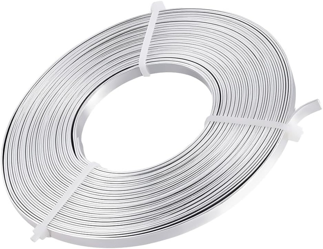 32 Feet 5mm Wide Flat Jewelry Craft Wire 18 Gauge Aluminum Wire for Bezel, Sculp