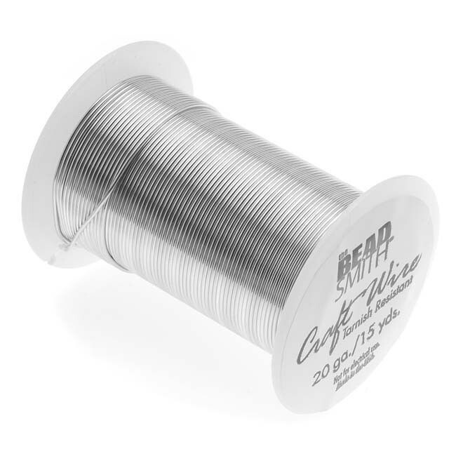 15 Yard Spool BeadSmith 20 Gauge Tarnish Resistant Silver 1/2 Hard Wrapping Wire