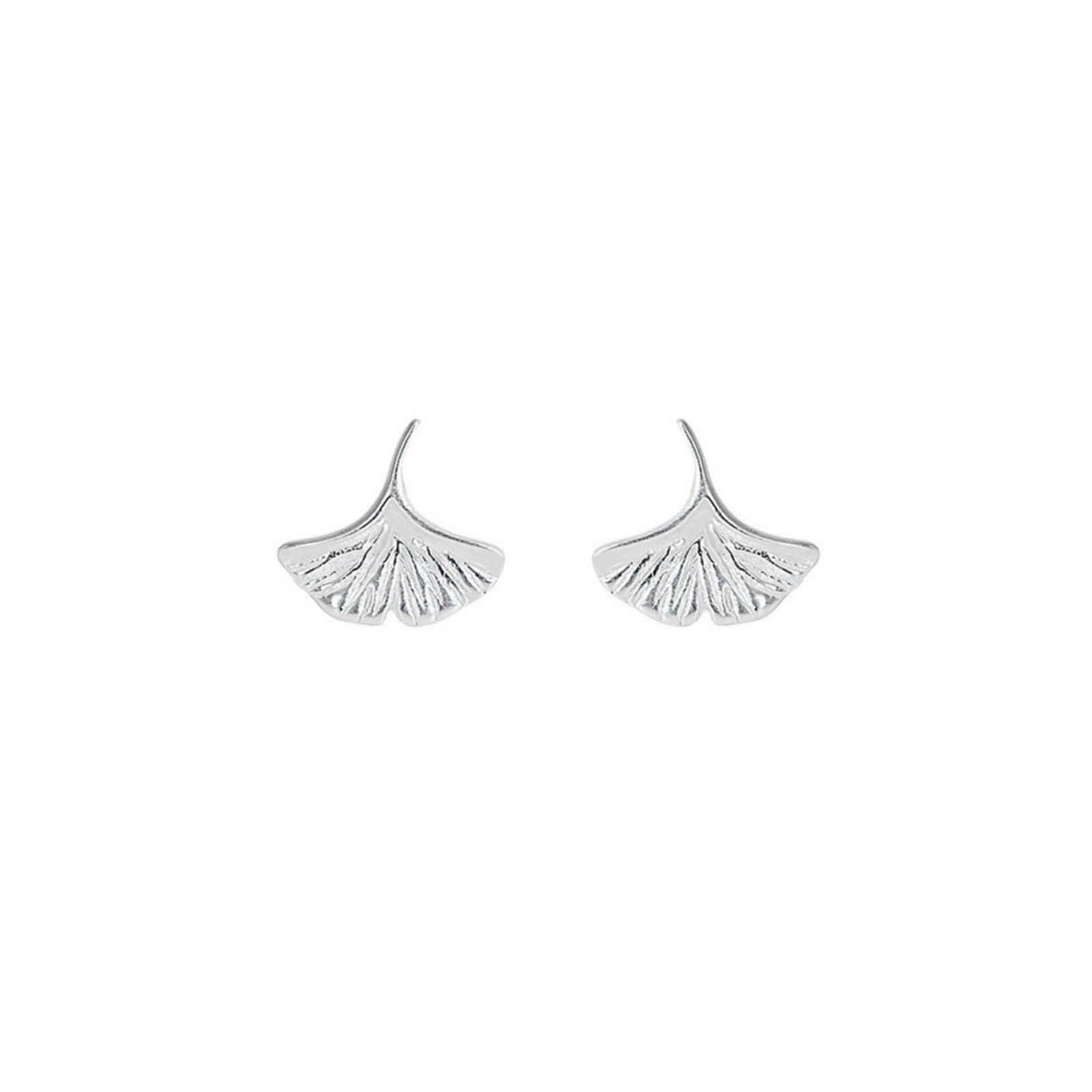 Fine Silver 999 Mini Ginkgo Leaf Stud Earrings
