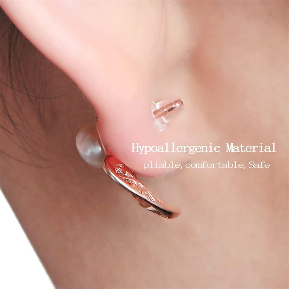 Portable 100PC Silicone Rubber Earring Backs – Easy to Use & Hypoallergenic