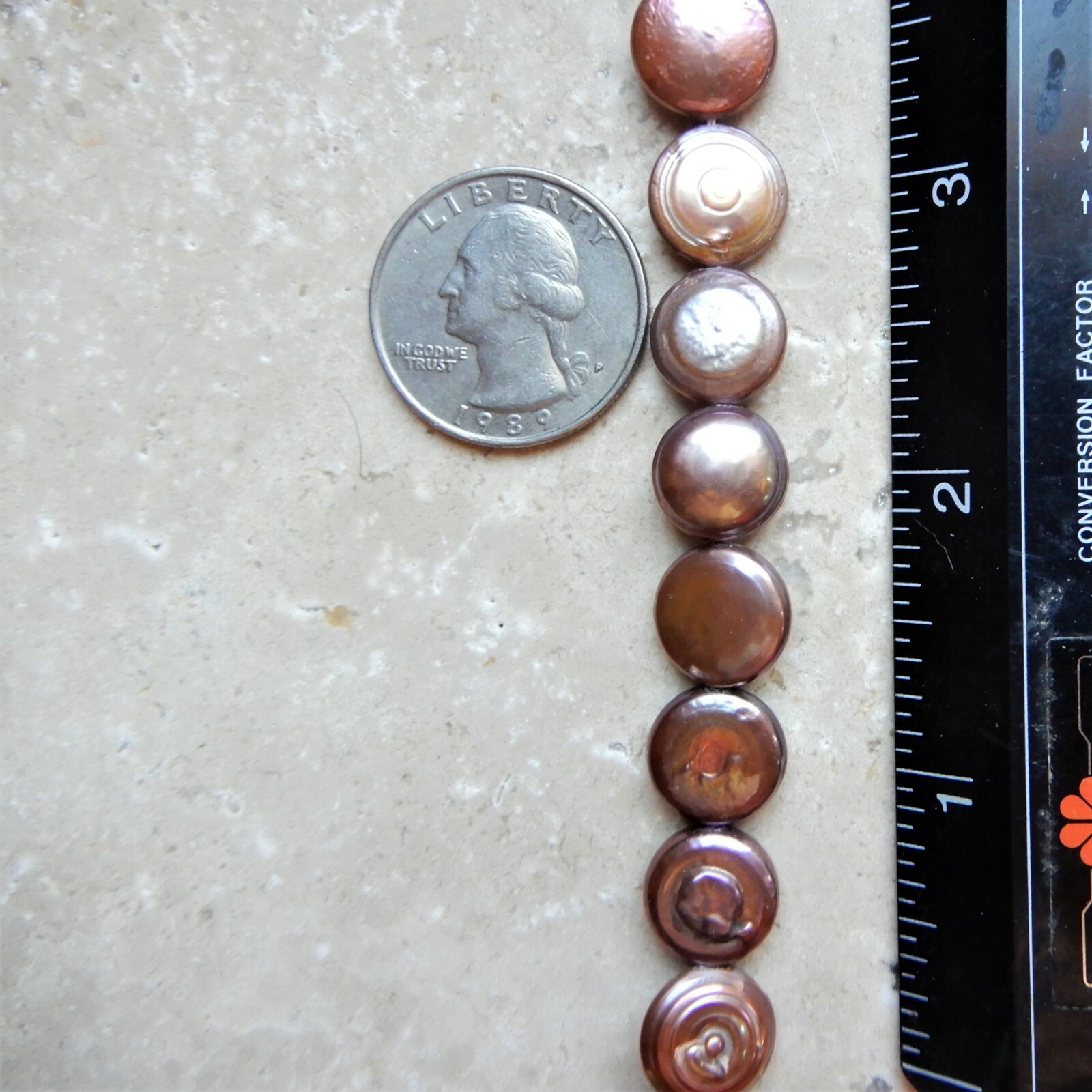 14mm – 16mm Rose Bronze genuine freshwater pearl Coin Beads, 30 pearls