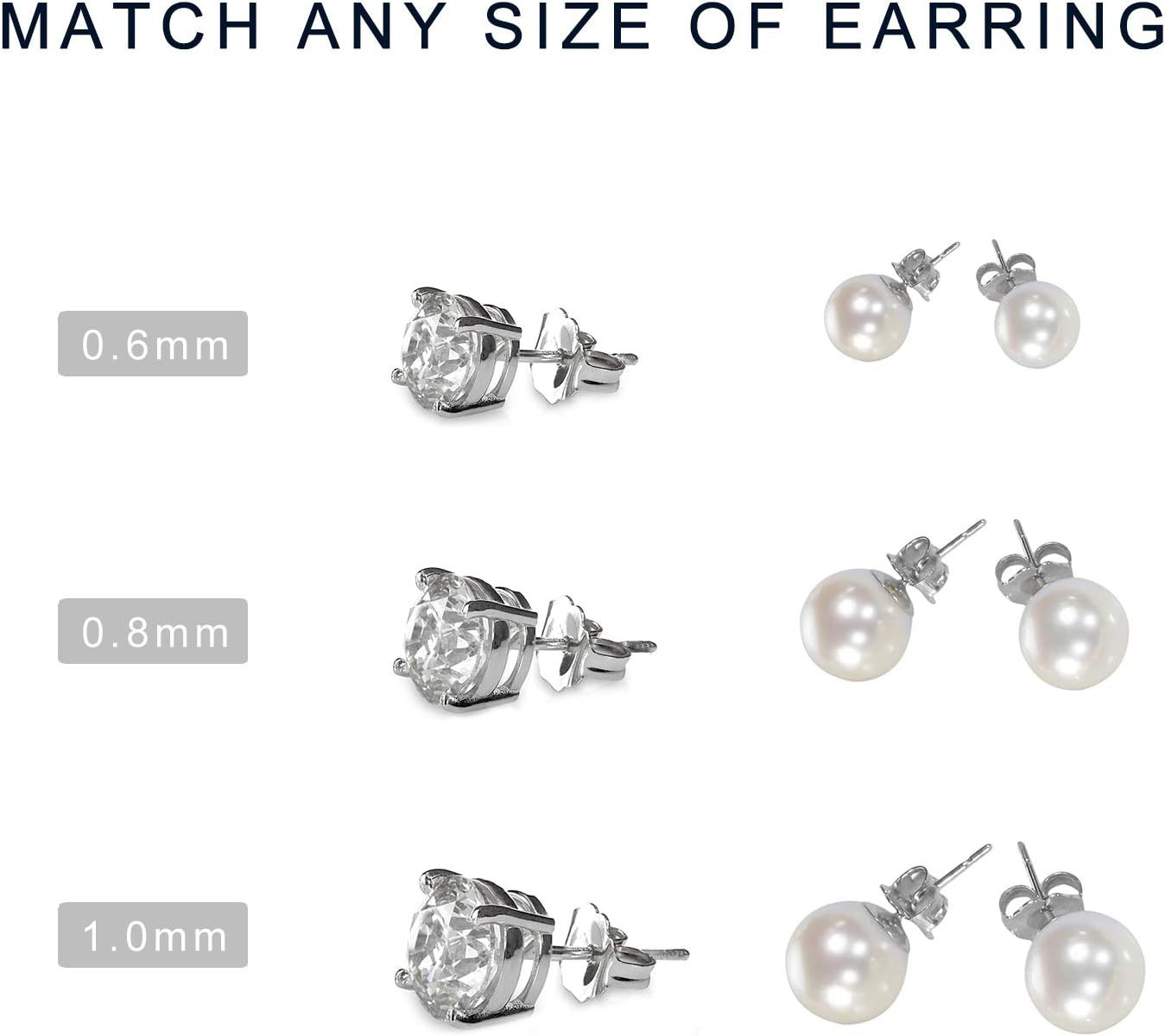 30Pcs 15 Pairs Hypoallergenic Earring Backs Replacement Plated Silver Secure