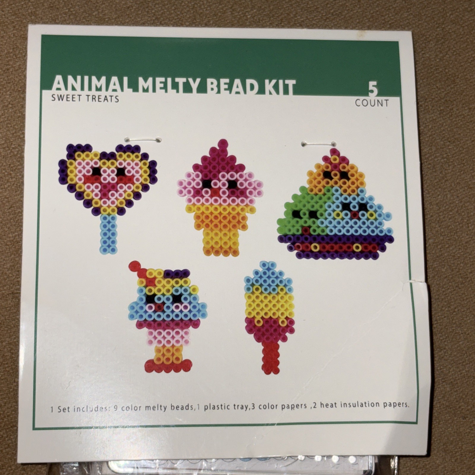 Animal Melt Beads Sweet Treats Lot of 3 Craft Fuse Beads NEW