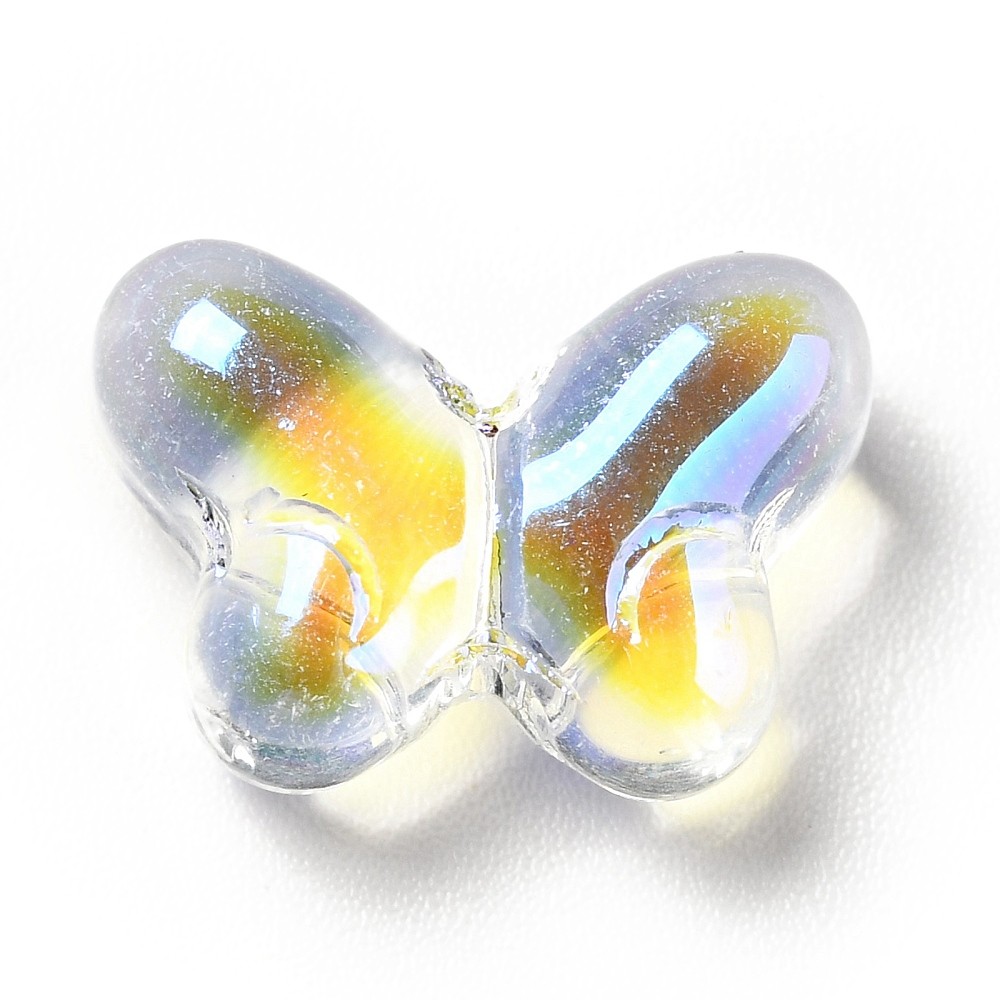 200pcs Transparent Butterfly Baking Paint Glass Beads Glitter Powder for Jewelry