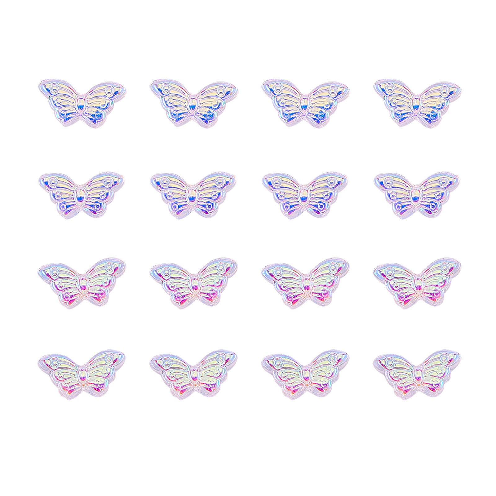100x Glass Crystal Glitter Powder Butterfly Loose Spacer Bead for Jewelry Making
