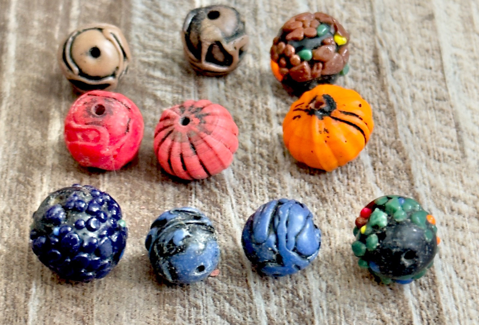 Artisan Handcrafted Glass Beads Multicolor Lot Imperfect