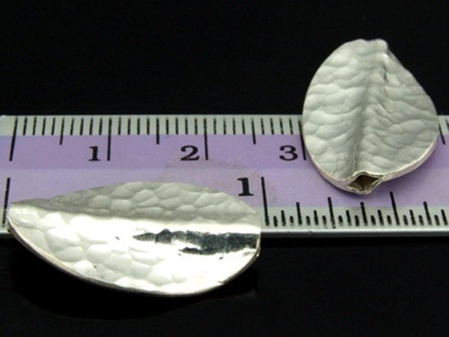 Silver beads Karen hill tribe handmade silver hammered twist leaf bead